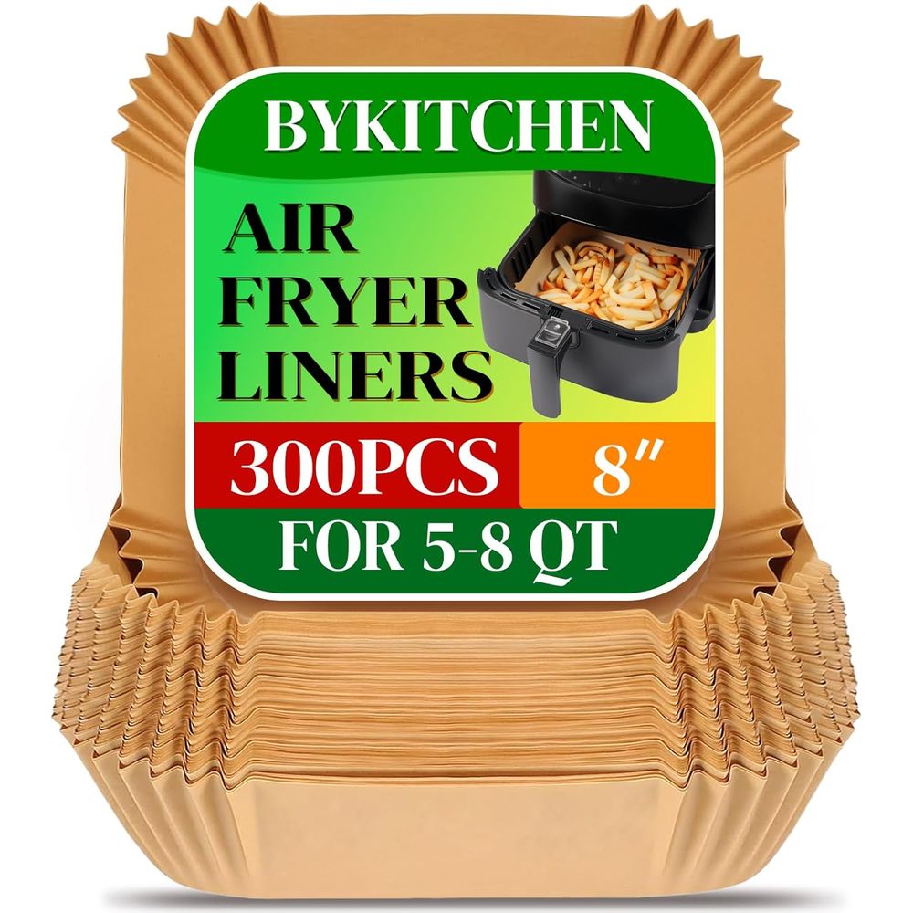 Air Fryer Accessories - 300 Pezzi di Carta Antiaderente Monouso